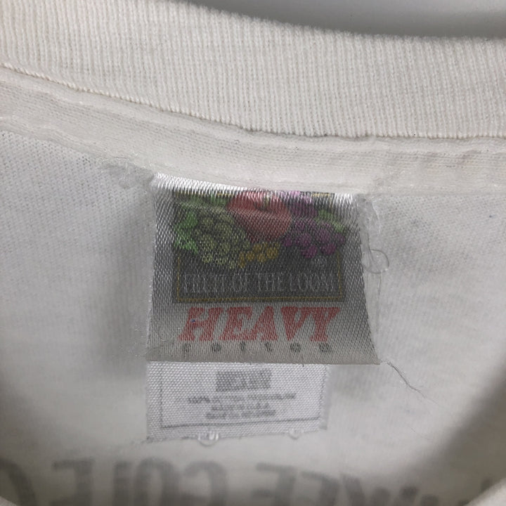 90'S Fruit of the Loom Heavy Cotton Printed T-Shirt Made in USA Men's XL Vintage cotton white type Vintage Second Hand