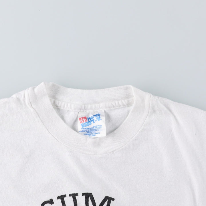 90'S Hanes BEEFY-T Blue Tag Printed T-Shirt, Made in USA, Men's XXL equivalent, Vintage cotton white type Vintage Second Hand
