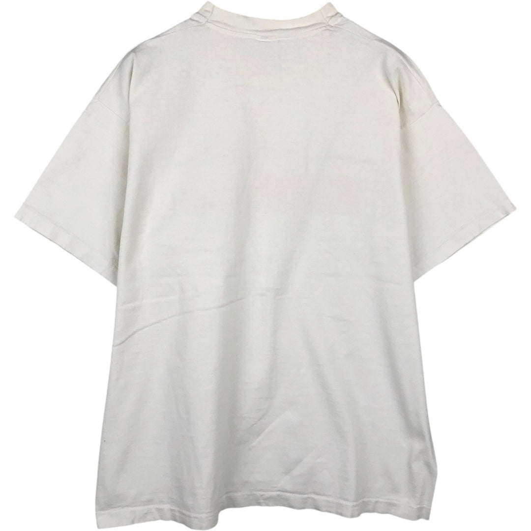 90'S Fruit of the Loom printed T-shirt, made in the USA, men's XL size, vintage cotton white type Vintage Second Hand