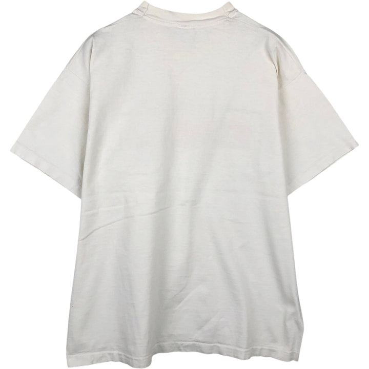 90'S Fruit of the Loom printed T-shirt, made in the USA, men's XL size, vintage cotton white type Vintage Second Hand