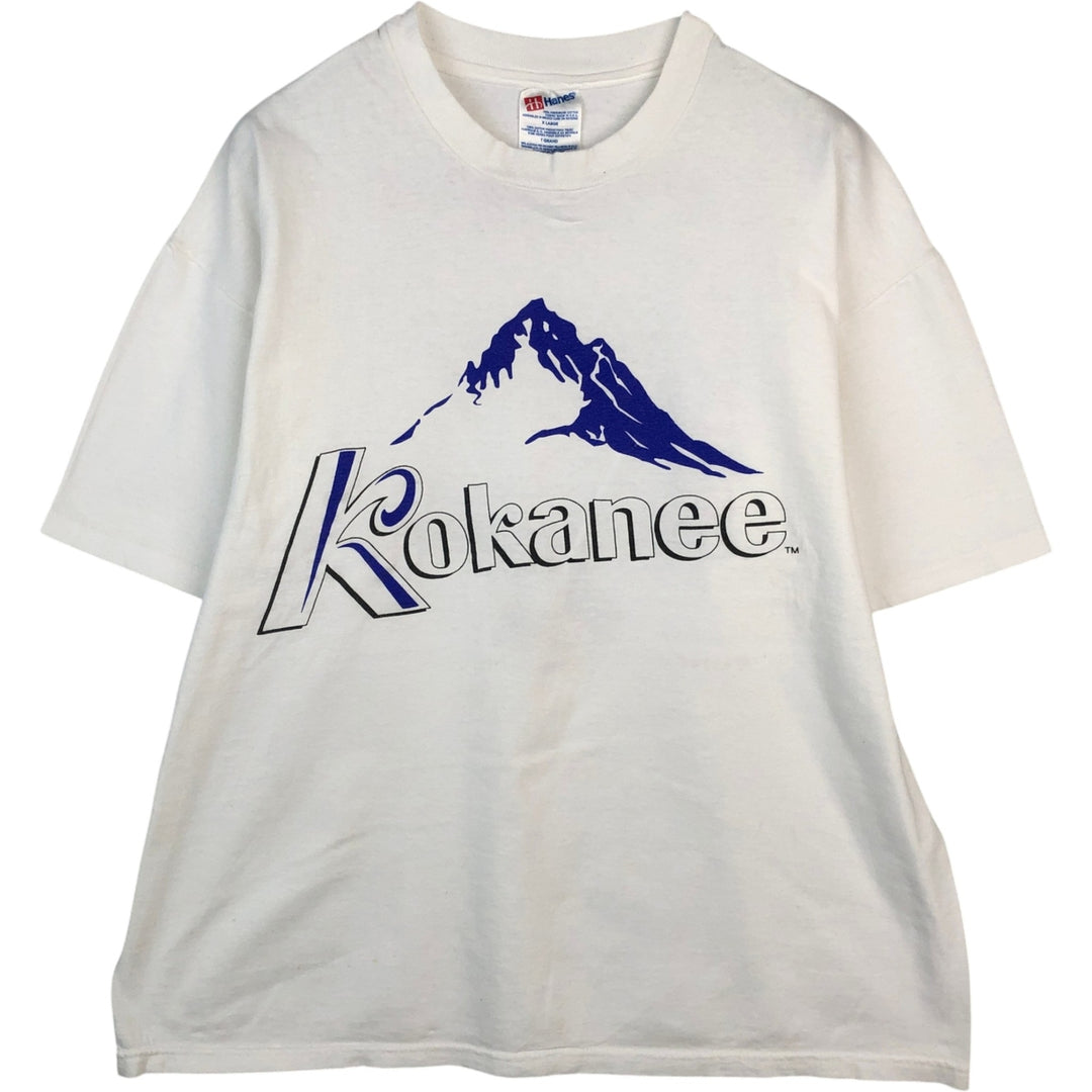 90s-00'S Hanes Kokanee Advertising T-shirt, Men's XL equivalent. cotton white type Vintage Second Hand
