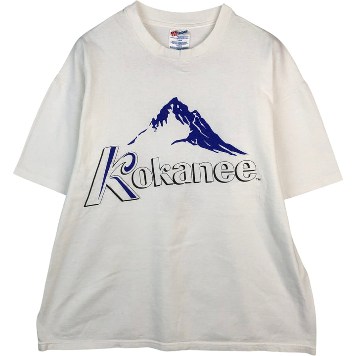 90s-00'S Hanes Kokanee Advertising T-shirt, Men's XL equivalent. cotton white type Vintage Second Hand