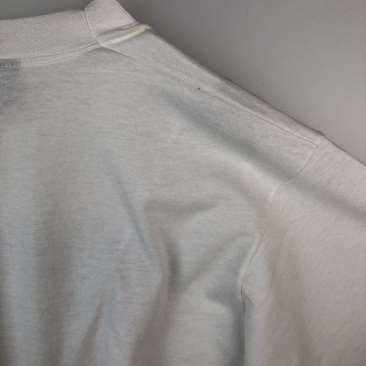 90'S Fruit of the Loom Message Print T-Shirt Made in USA Men's L Size Vintage cotton white type Vintage Second Hand