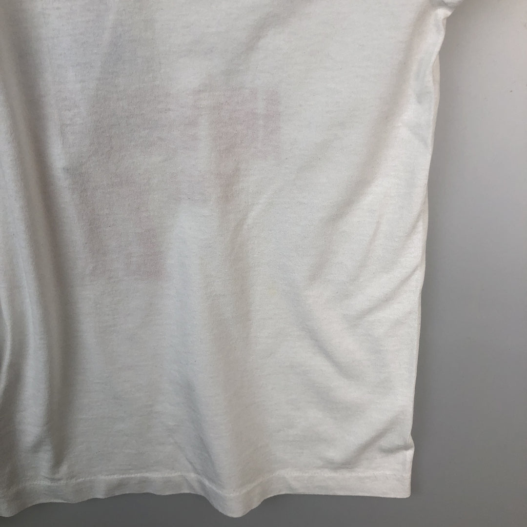 90'S Fruit of the Loom Message Print T-Shirt Made in USA Men's L Size Vintage cotton white type Vintage Second Hand