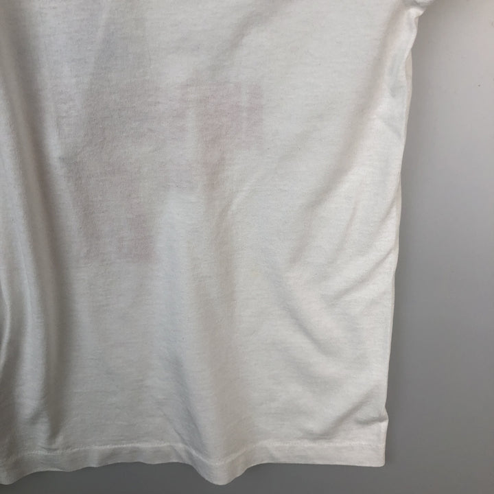 90'S Fruit of the Loom Message Print T-Shirt Made in USA Men's L Size Vintage cotton white type Vintage Second Hand