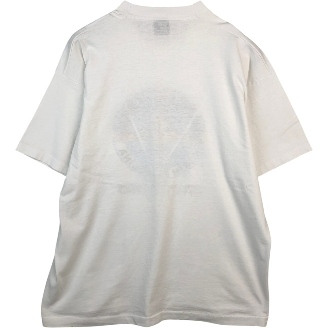 90'S Fruit of the Loom printed T-shirt, made in the USA, men's XL size, vintage cotton white type Vintage Second Hand