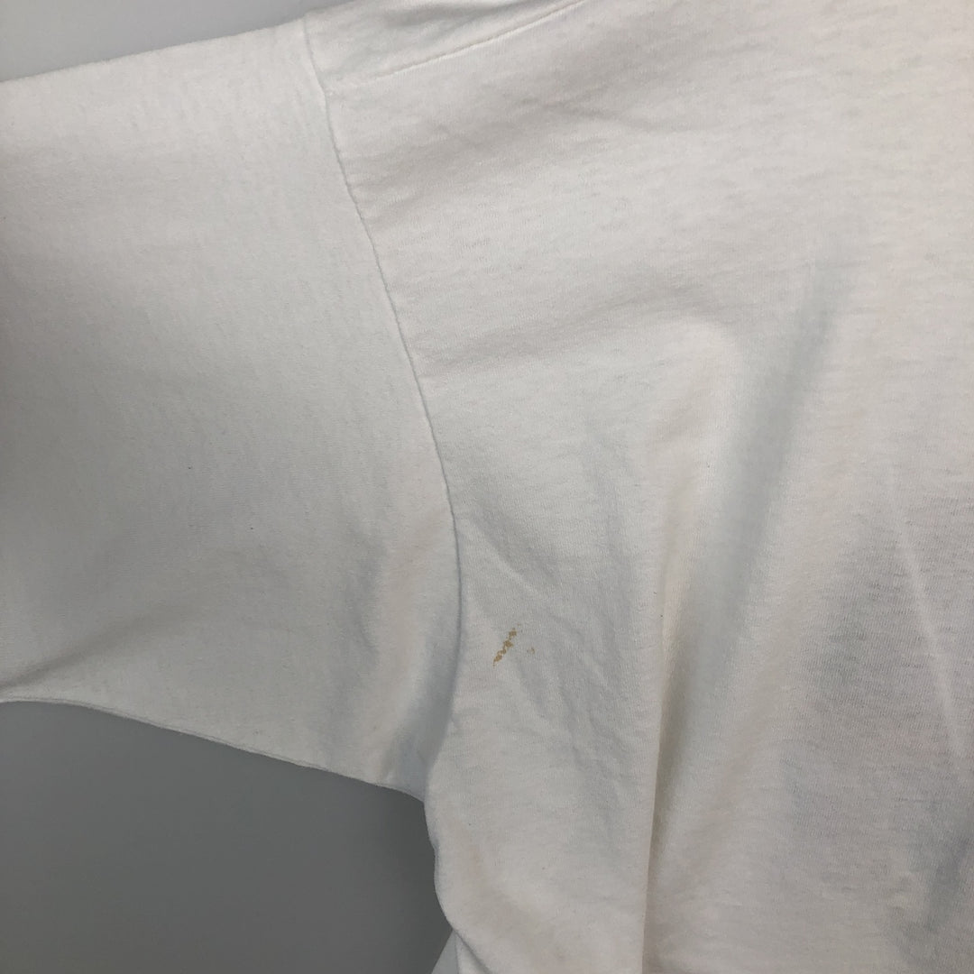90'S Fruit of the Loom printed T-shirt, made in the USA, men's XL size, vintage cotton white type Vintage Second Hand