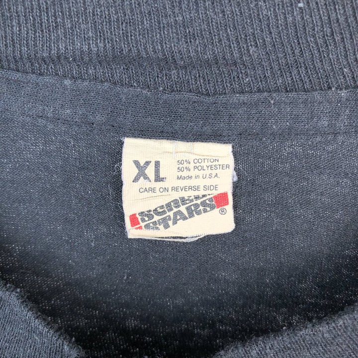 Vintage 1980'S Screen Stars print T-shirt, Made in USA, Men's XL cotton black type Vintage Second Hand