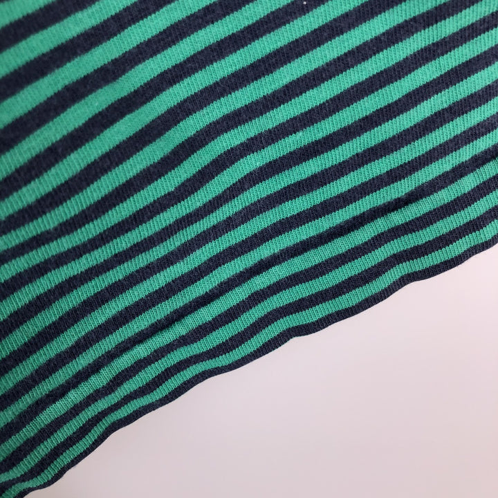 ~90'S IZOD INTERNATIONAL Striped Pocket T-Shirt, Made in USA, Men's Size M (Equivalent), Vintage cotton Emerald green Vintage Second Hand