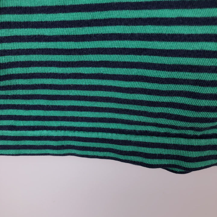 ~90'S IZOD INTERNATIONAL Striped Pocket T-Shirt, Made in USA, Men's Size M (Equivalent), Vintage cotton Emerald green Vintage Second Hand