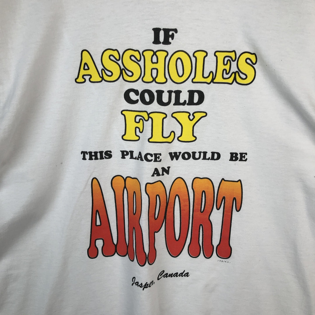 90'S Fruit of the Loom Message Print T-Shirt Made in USA Men's XL Vintage cotton white type Vintage Second Hand