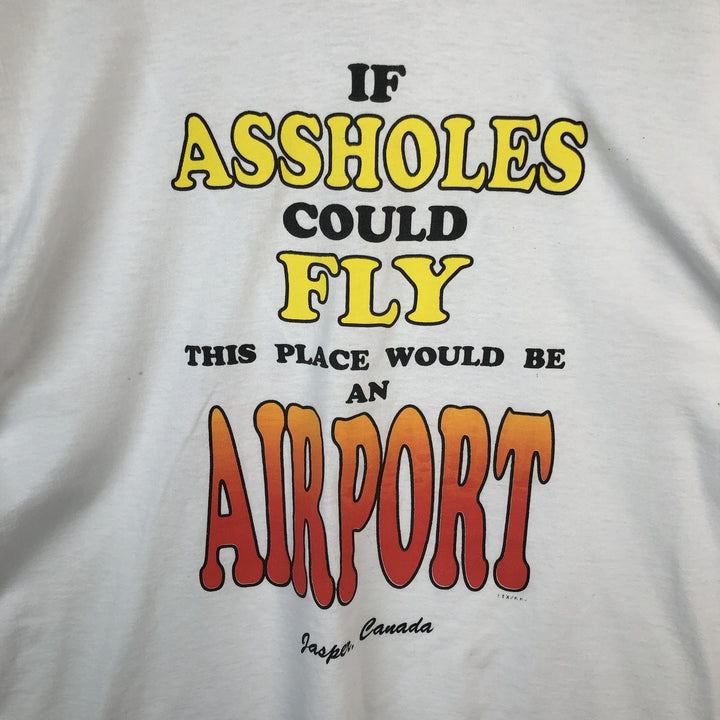 90'S Fruit of the Loom Message Print T-Shirt Made in USA Men's XL Vintage cotton white type Vintage Second Hand