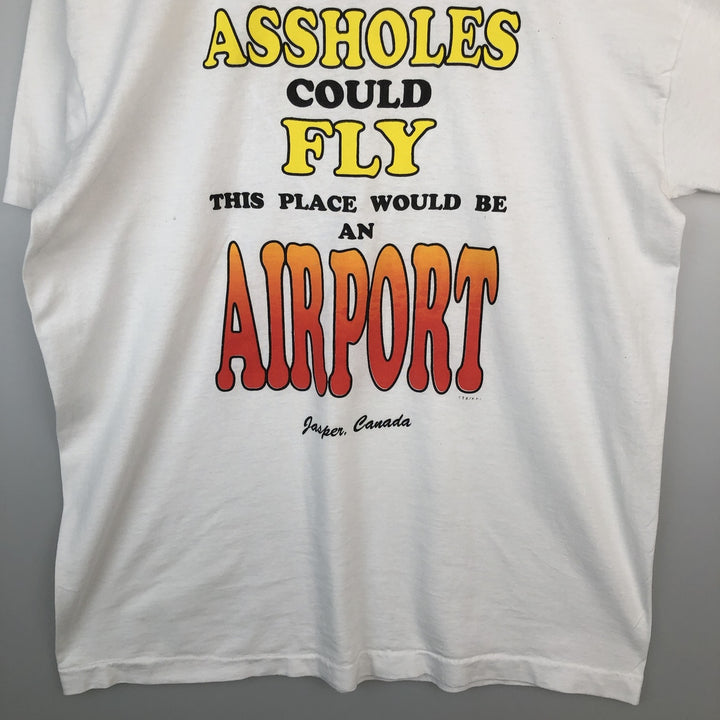 90'S Fruit of the Loom Message Print T-Shirt Made in USA Men's XL Vintage cotton white type Vintage Second Hand