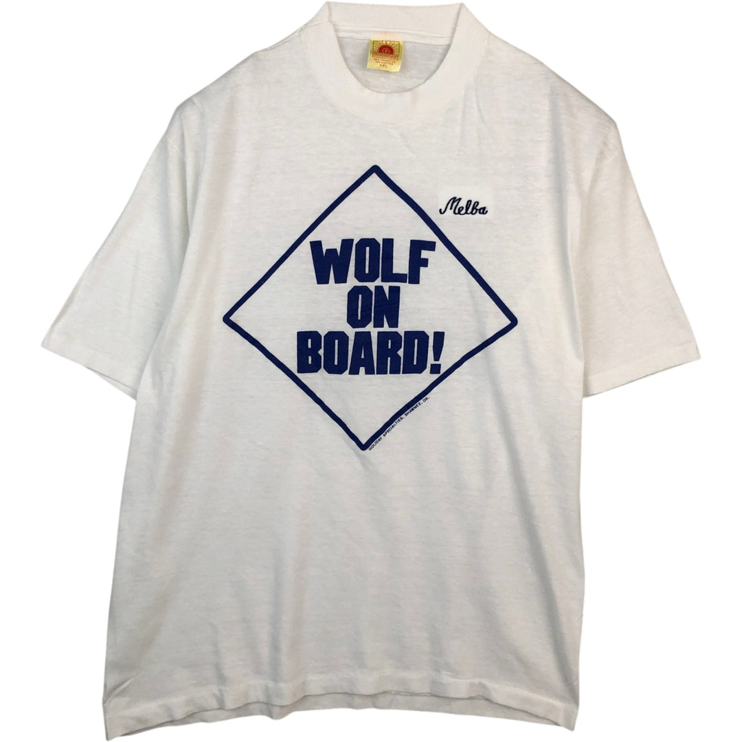 80'S Paramount Message Print T-Shirt, Made in USA, Men's XXL equivalent, Vintage polyester white type Vintage Second Hand