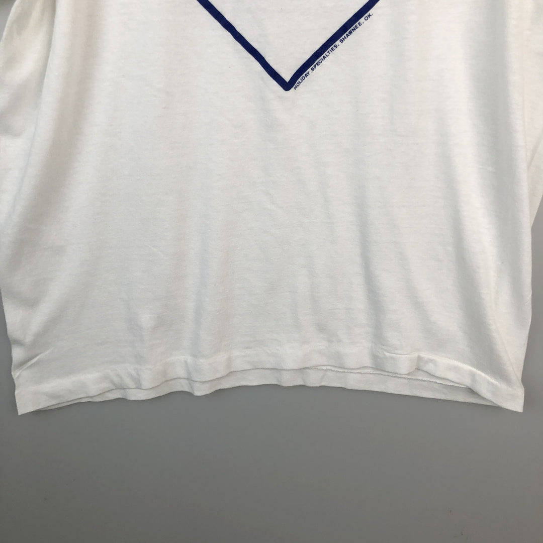 80'S Paramount Message Print T-Shirt, Made in USA, Men's XXL equivalent, Vintage polyester white type Vintage Second Hand