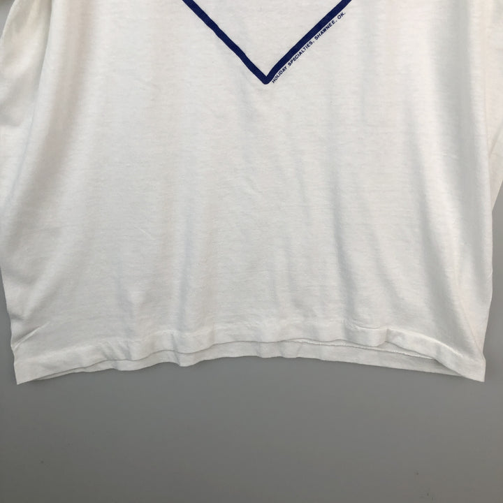 80'S Paramount Message Print T-Shirt, Made in USA, Men's XXL equivalent, Vintage polyester white type Vintage Second Hand