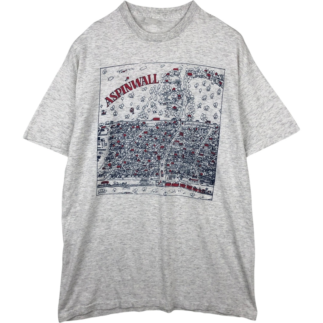 Printed T-shirt, men's size XL unclear pale white type Vintage Second Hand