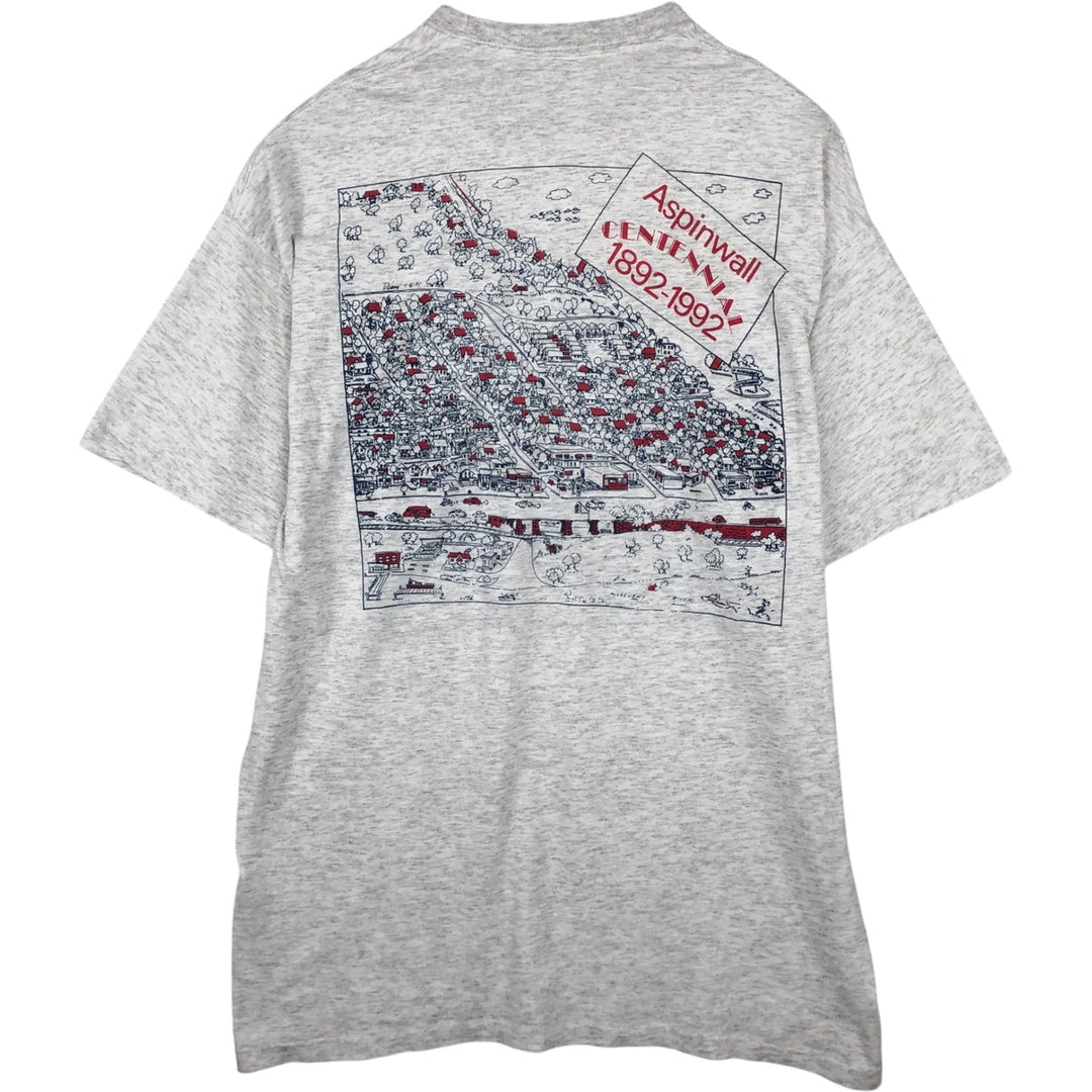 Printed T-shirt, men's size XL unclear pale white type Vintage Second Hand