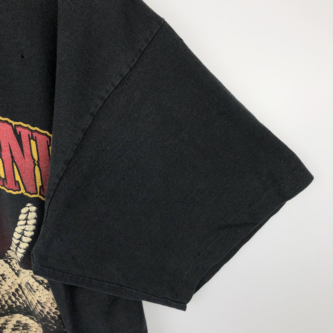 Snake Pattern Python Pattern Animal T-shirt Men's XL size unclear black type Vintage Second Hand