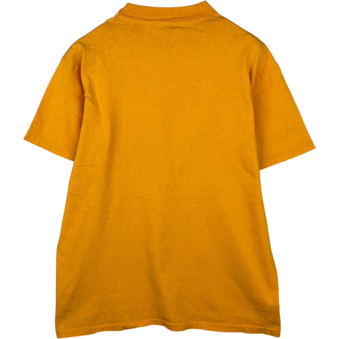 Hanes BEEFY-T Printed T-Shirt, Made in USA, Men's Size L (approx.) cotton yellow type Vintage Second Hand