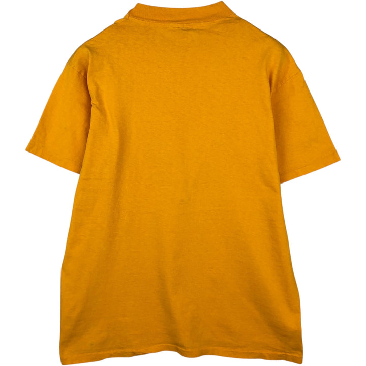 Hanes BEEFY-T Printed T-Shirt, Made in USA, Men's Size L (approx.) cotton yellow type Vintage Second Hand