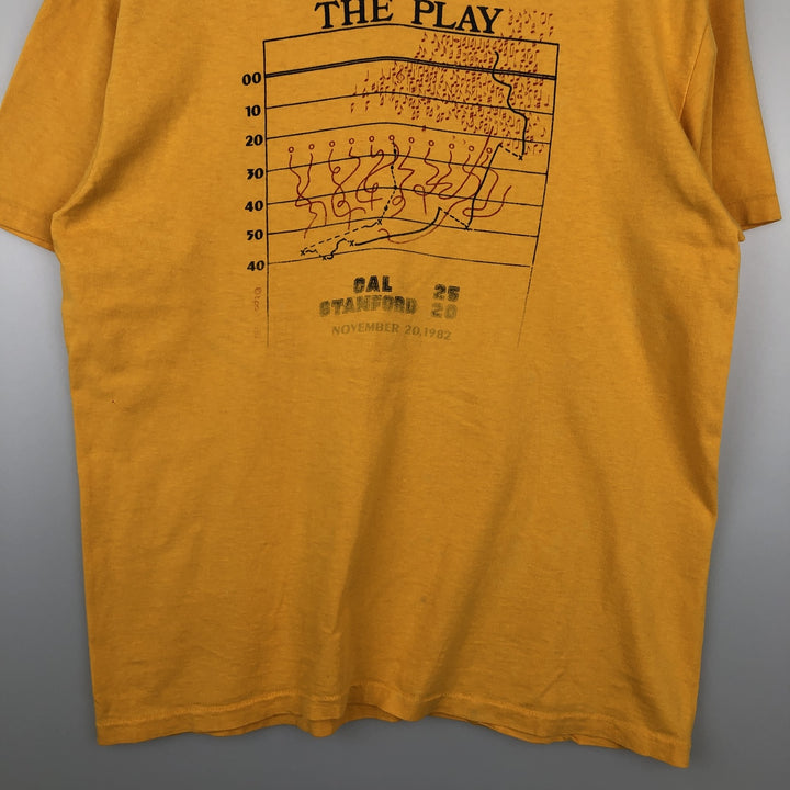 Hanes BEEFY-T Printed T-Shirt, Made in USA, Men's Size L (approx.) cotton yellow type Vintage Second Hand