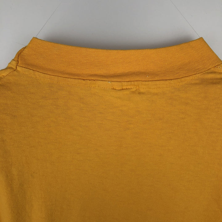Hanes BEEFY-T Printed T-Shirt, Made in USA, Men's Size L (approx.) cotton yellow type Vintage Second Hand