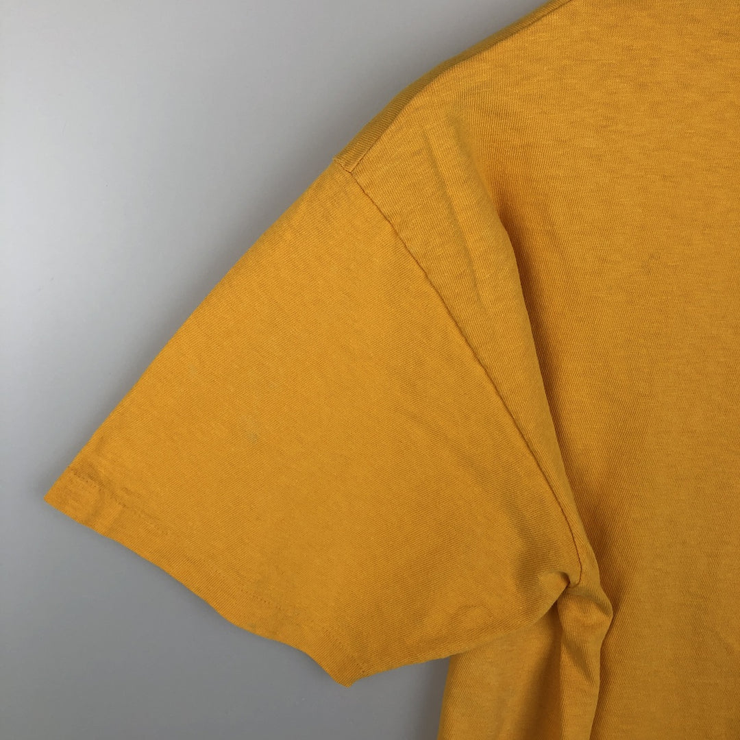 Hanes BEEFY-T Printed T-Shirt, Made in USA, Men's Size L (approx.) cotton yellow type Vintage Second Hand