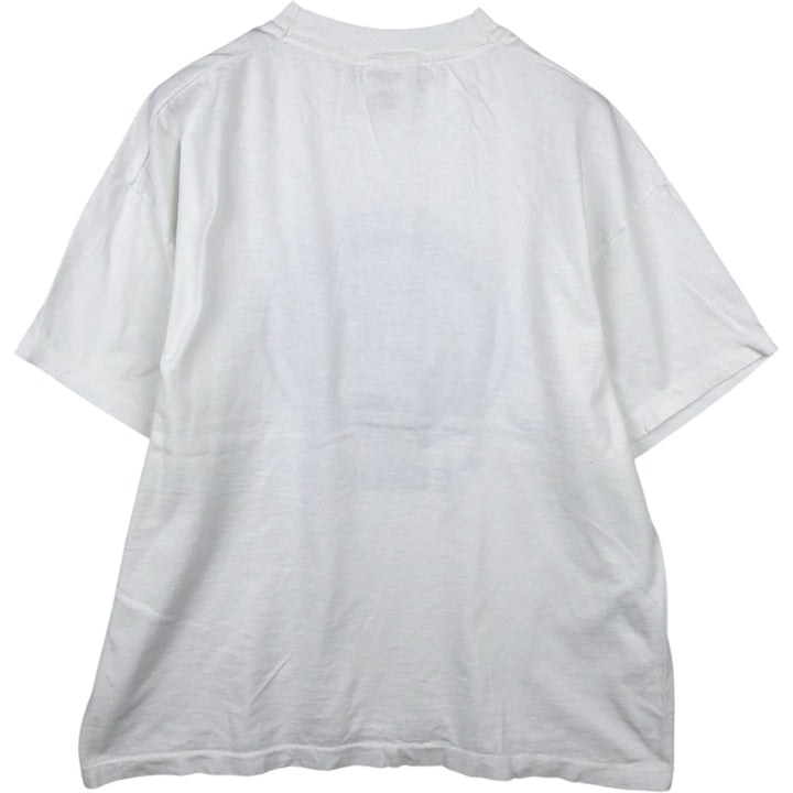 90'S Screen Stars Fruit of the Loom Print T-Shirt, Made in USA, Men's XL equivalent, Vintage cotton white type Vintage Second Hand