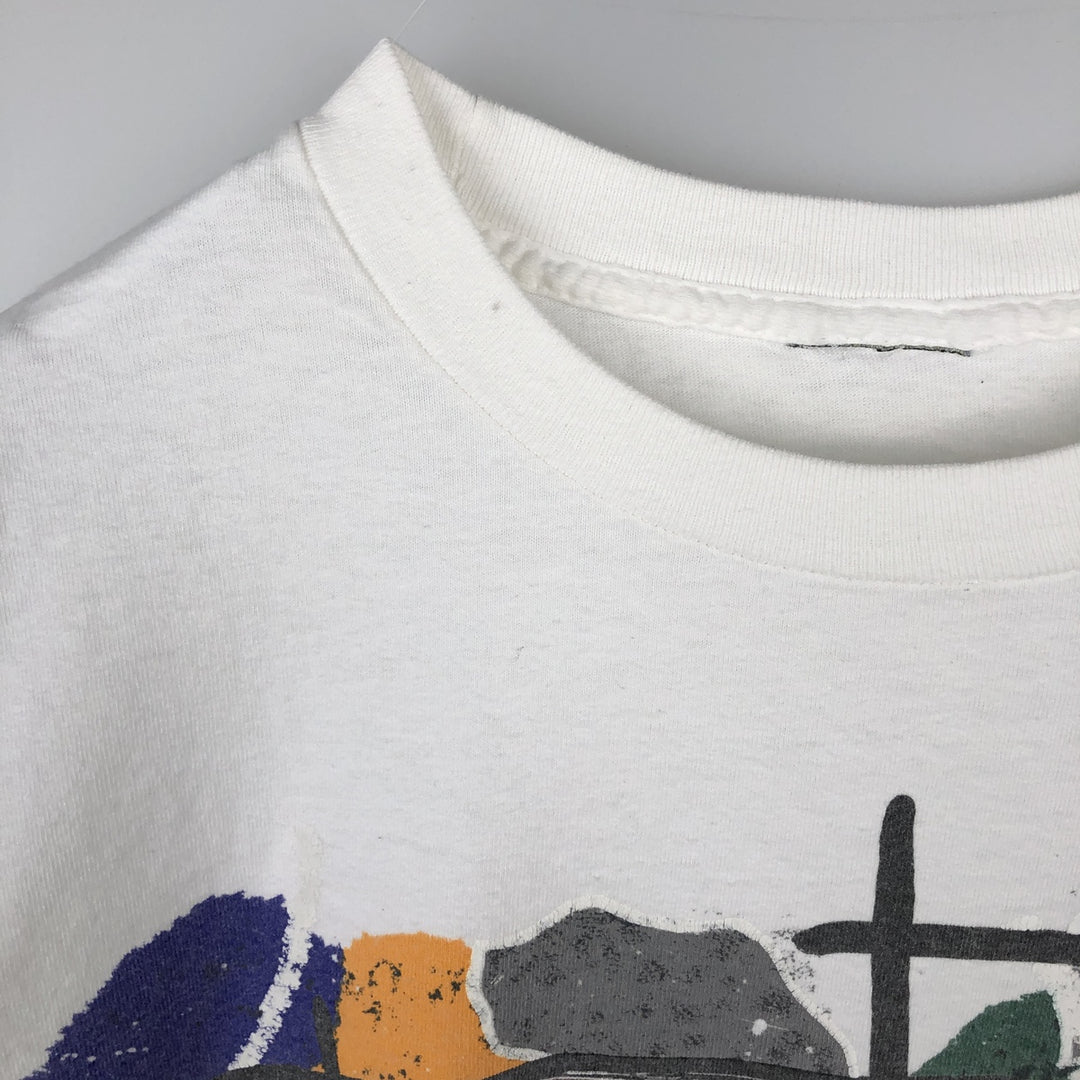 Printed T-shirt, men's size XL unclear white type Vintage Second Hand