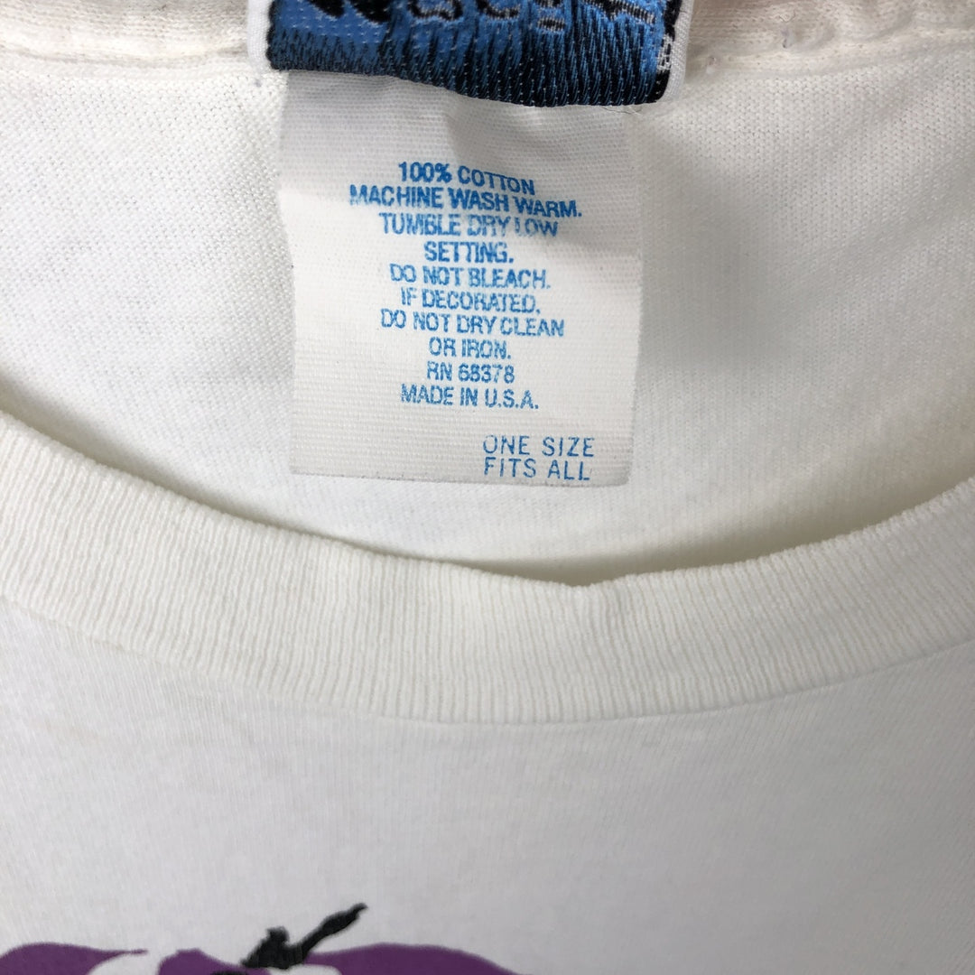 90'S Jacques Moret Art T-Shirt, Made in USA, Men's XL equivalent, Vintage cotton white type Vintage Second Hand