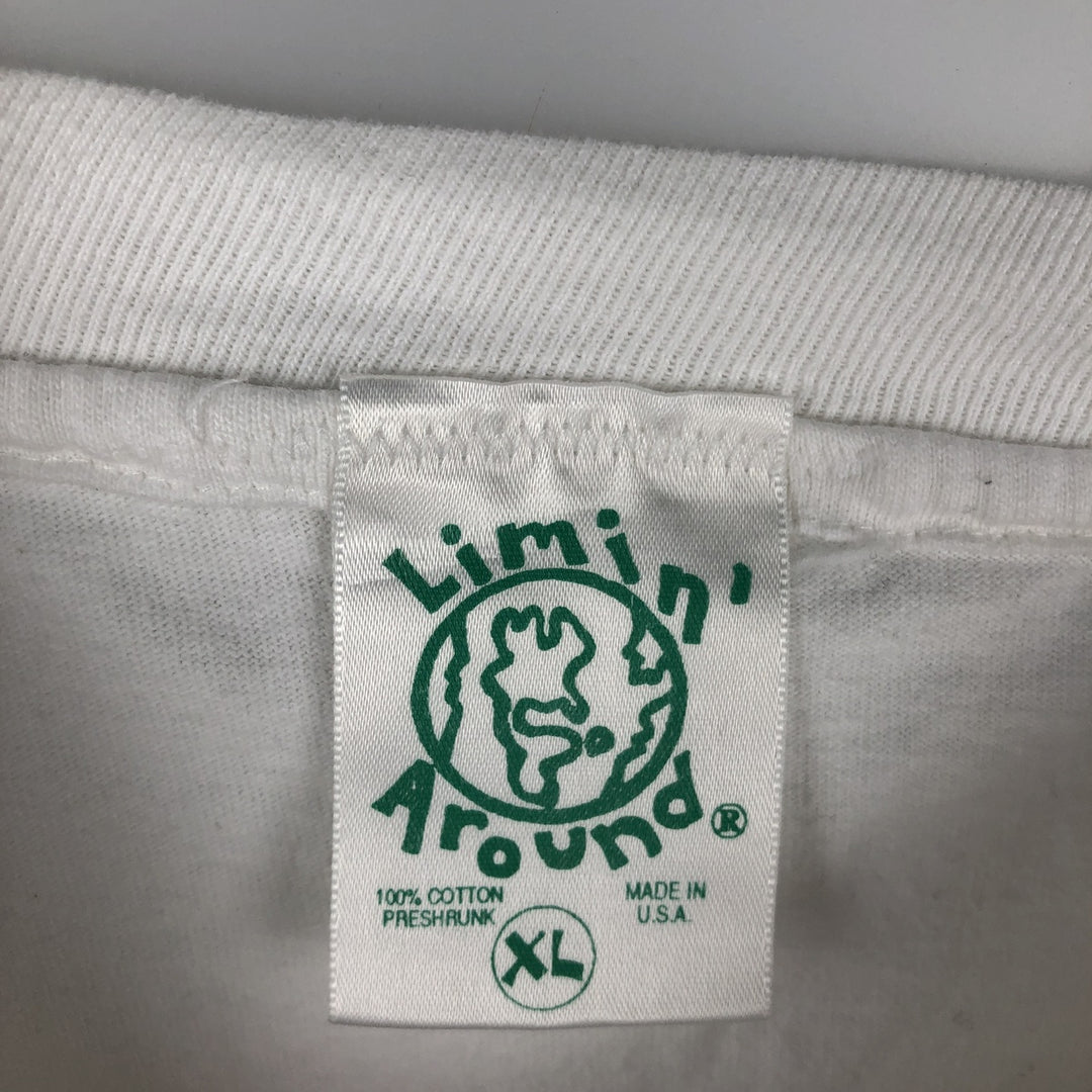 LIMIN'AROUND Art T-Shirt, Made in USA, Men's XL equivalent, Vintage. cotton white type Vintage Second Hand