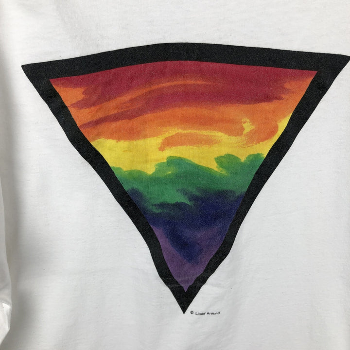 LIMIN'AROUND Art T-Shirt, Made in USA, Men's XL equivalent, Vintage. cotton white type Vintage Second Hand