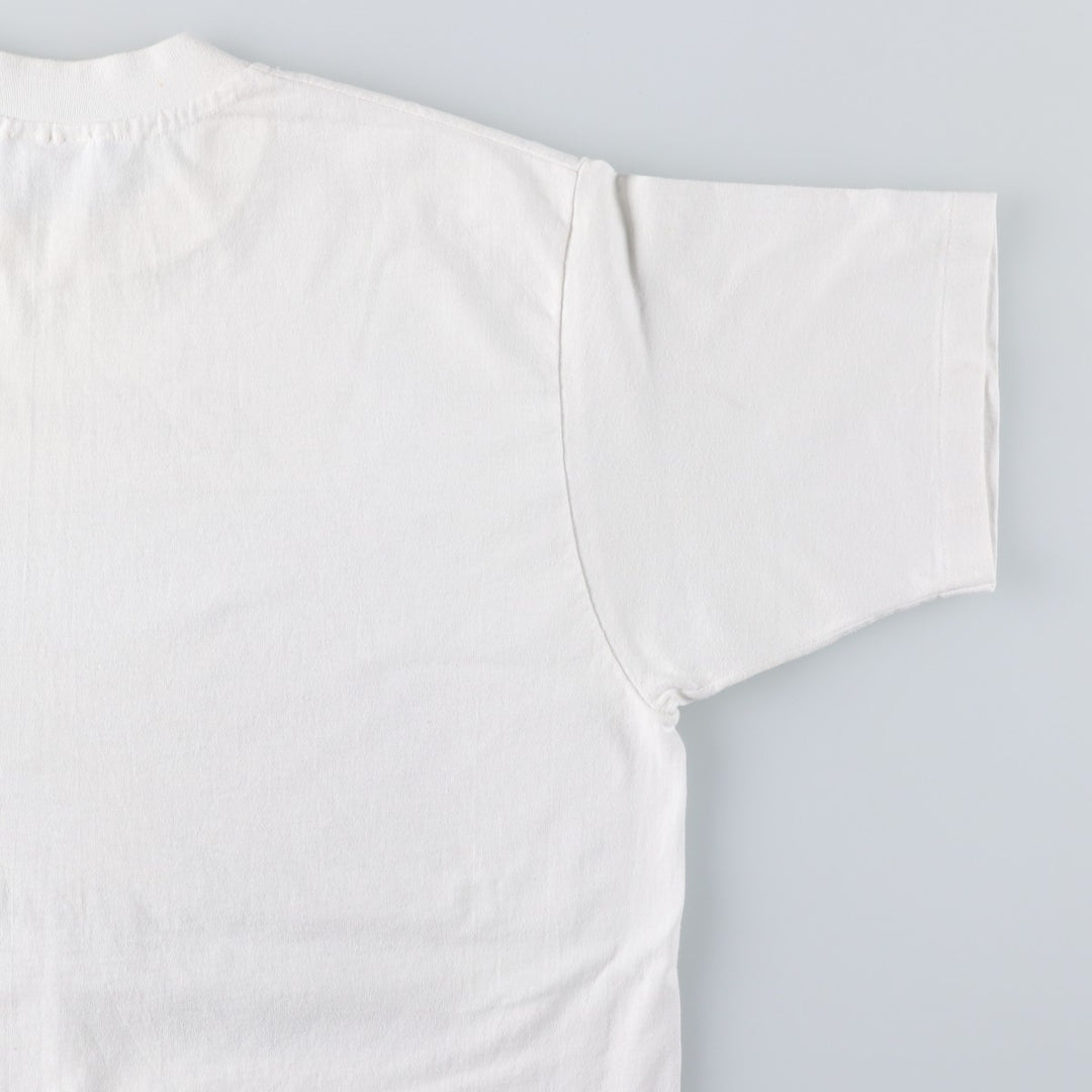 90'S Hanes Fifty-Fifty Blue Tag Photo T-Shirt, Made in USA, Men's Size L (approx.), Vintage cotton white type Vintage Second Hand