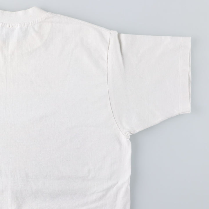 90'S Hanes Fifty-Fifty Blue Tag Photo T-Shirt, Made in USA, Men's Size L (approx.), Vintage cotton white type Vintage Second Hand