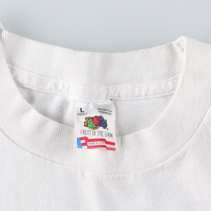 Vintage 90'S Fruit of the Loom photo T-shirt, Made in USA, Men's Size L cotton white type Vintage Second Hand