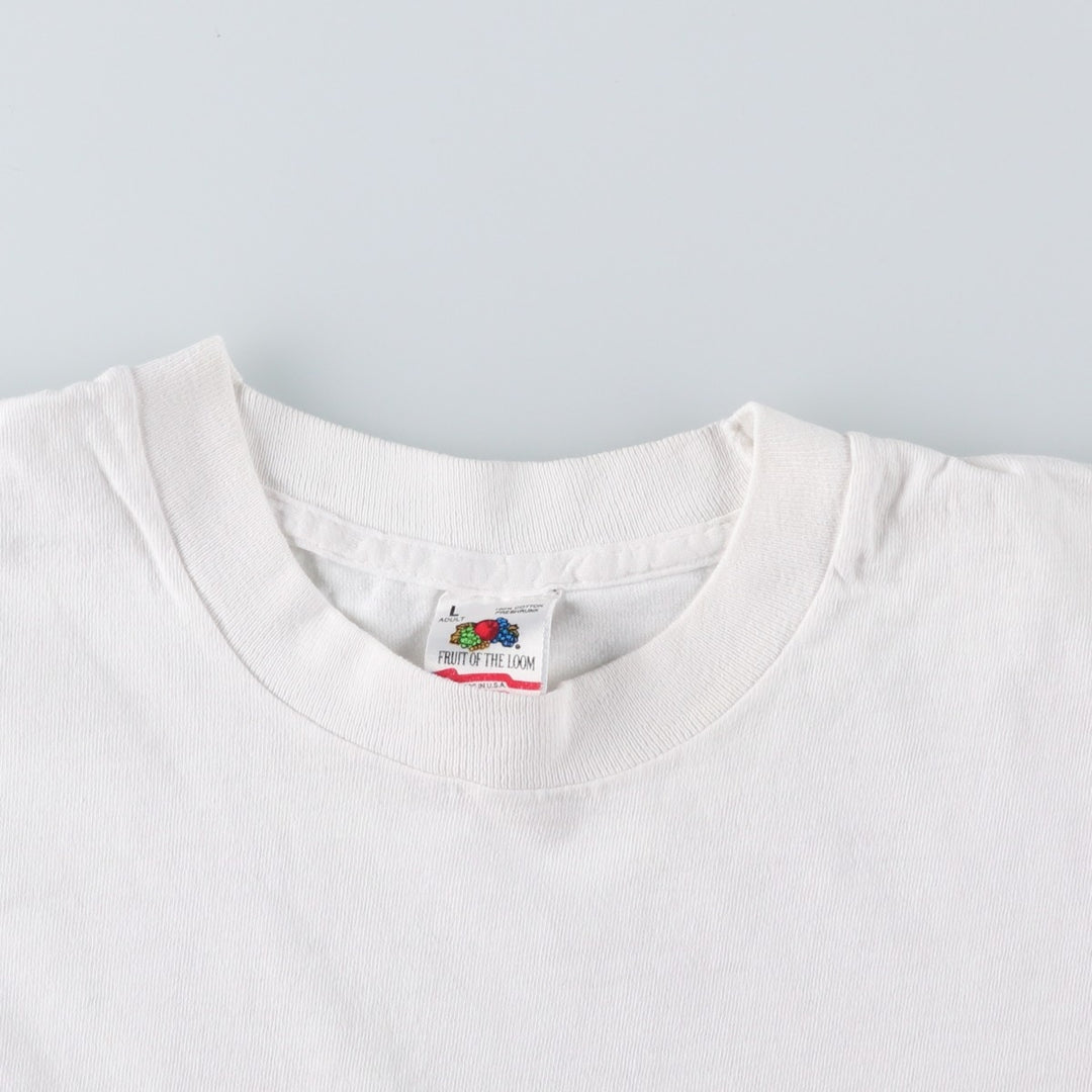 Vintage 90'S Fruit of the Loom photo T-shirt, Made in USA, Men's Size L cotton white type Vintage Second Hand