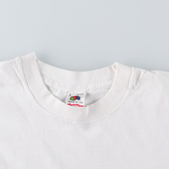 Vintage 90'S Fruit of the Loom photo T-shirt, Made in USA, Men's Size L cotton white type Vintage Second Hand