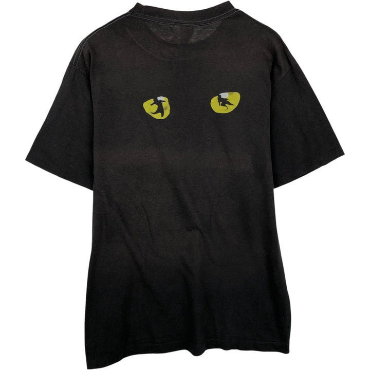 80'S CHED by ANVIL CATS Cat Pattern Print T-Shirt, Made in USA, Men's XL equivalent, Vintage cotton black type Vintage Second Hand