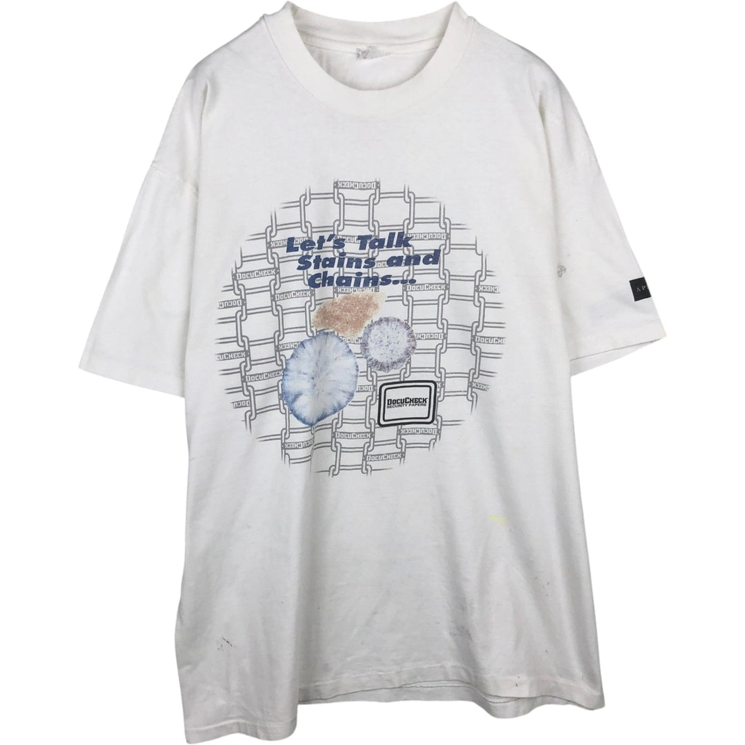 Printed T-shirt, men's size XL unclear white type Vintage Second Hand