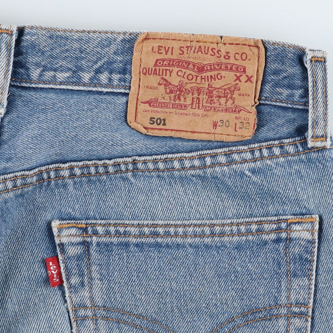 2000'S Levi's 00501-0114 Euro Model Straight Denim Pants, Men's W30 (approx.) cotton blue type Vintage Second Hand