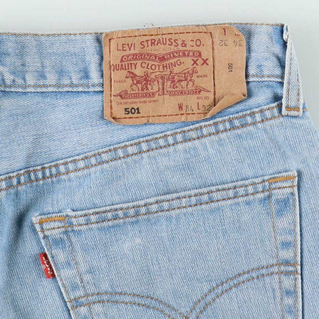 2000'S Levi's 00501-0106 Euro Model Straight Denim Pants, Made in England, Men's W33 (approx.) cotton blue type Vintage Second Hand
