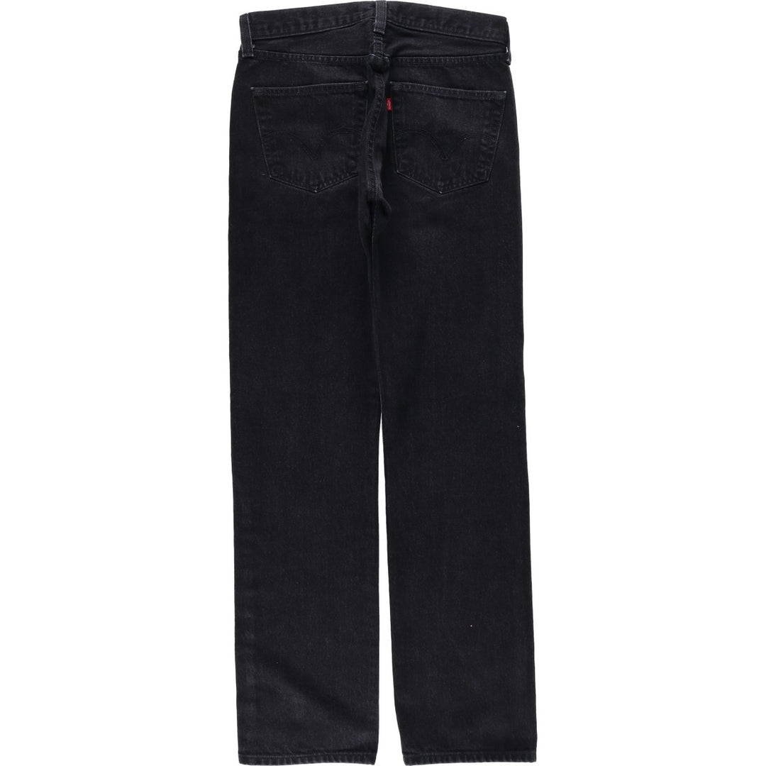 Levi's 501 Straight Leg Button-Fly Black Denim Straight Leg Jeans, Men's Size W31 (approx.) cotton black type Vintage Second Hand