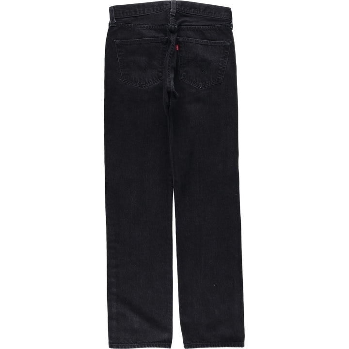 Levi's 501 Straight Leg Button-Fly Black Denim Straight Leg Jeans, Men's Size W31 (approx.) cotton black type Vintage Second Hand