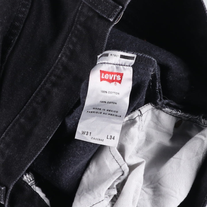 Levi's 501 Straight Leg Button-Fly Black Denim Straight Leg Jeans, Men's Size W31 (approx.) cotton black type Vintage Second Hand