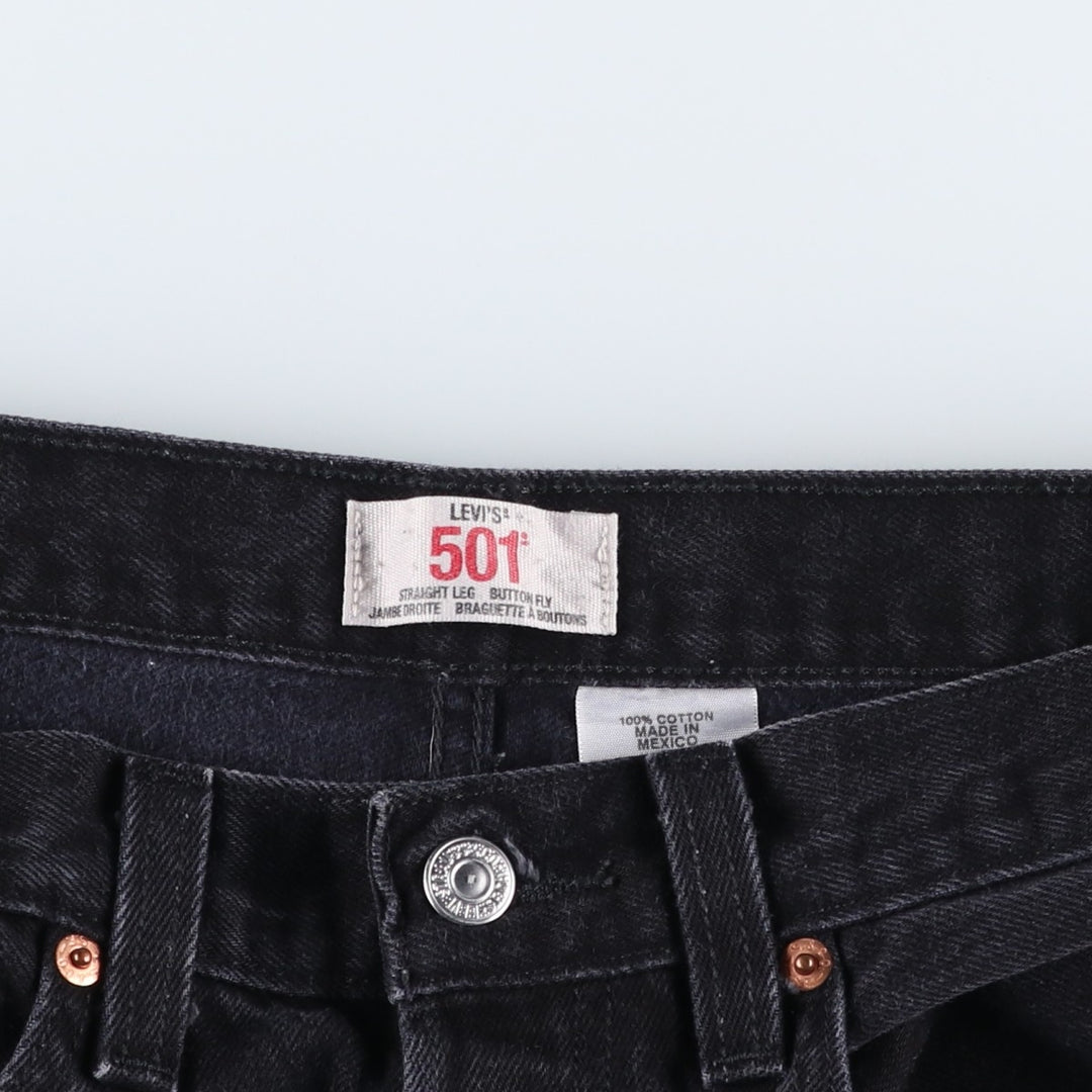 Levi's 501 Straight Leg Button-Fly Black Denim Straight Leg Jeans, Men's Size W31 (approx.) cotton black type Vintage Second Hand