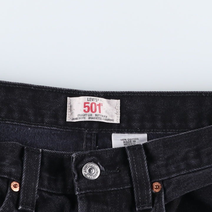Levi's 501 Straight Leg Button-Fly Black Denim Straight Leg Jeans, Men's Size W31 (approx.) cotton black type Vintage Second Hand