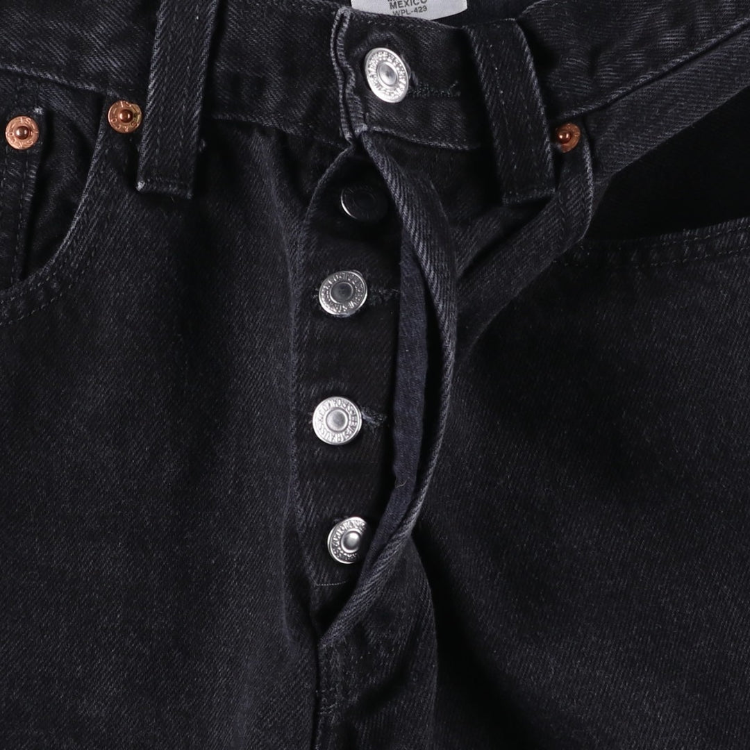 Levi's 501 Straight Leg Button-Fly Black Denim Straight Leg Jeans, Men's Size W31 (approx.) cotton black type Vintage Second Hand
