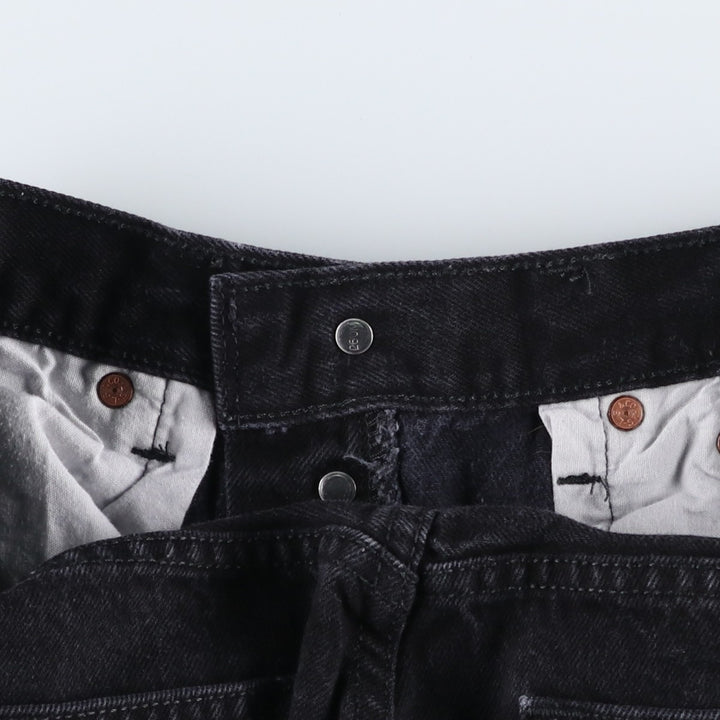 Levi's 501 Straight Leg Button-Fly Black Denim Straight Leg Jeans, Men's Size W31 (approx.) cotton black type Vintage Second Hand