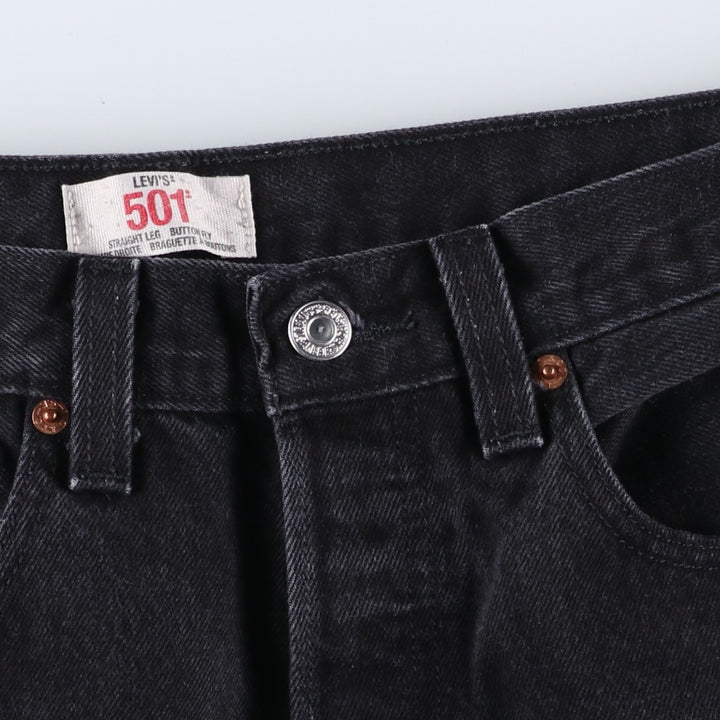 Levi's 501 Straight Leg Button-Fly Black Denim Straight Leg Jeans, Men's Size W31 (approx.) cotton black type Vintage Second Hand